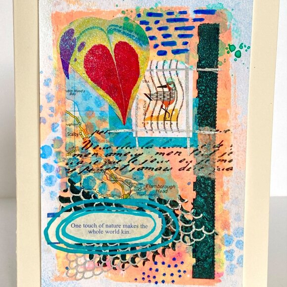 Collage Art Handmade Original Blank Greeting Card and Envelope US Postage - Picture 1 of 5